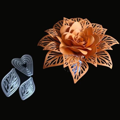 Stanzformen für Kartenherstellung, 10 x 6,4 cm, 3D-Blumen, Blätter, Schablonen aus Metall, Schablonen für Scrapbooking, Basteln von DUOLAIYUNSO