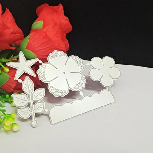 Stanzformen für Kartenherstellung, 13,4 x 9,9 cm, Spitzenblumen, Prägeschablonen aus Metall, Schablonen für Scrapbooking, Kartenhandwerk von DUOLAIYUNSO