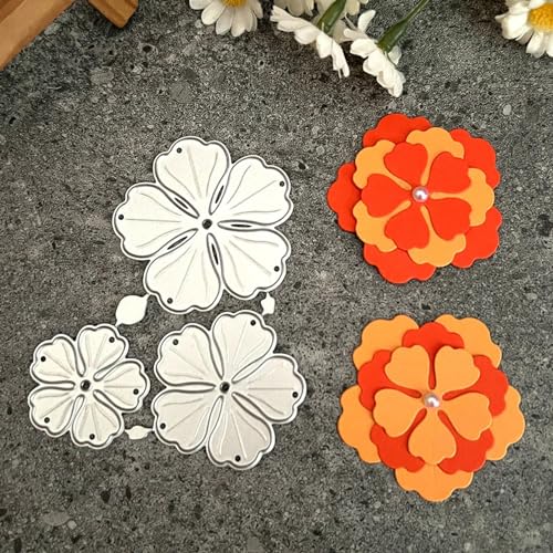 Stanzformen für Kartenherstellung, 3D-Blumen, Metall-Stanzformen, Scrapbooking, Schablone, Prägung, Kartenherstellung, Handwerk, 8 x 6,6 cm von DUOLAIYUNSO