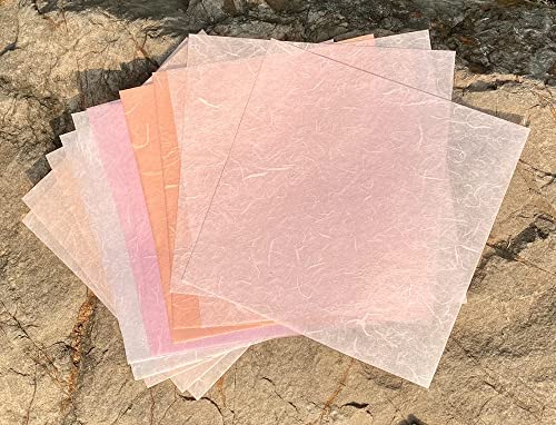 50 Blatt Naturfaser MulberryTree Maulbeerpapier 20,3 x 20,3 cm quadratisches Origami-Papier Kunst Faltpapier für DIY Handwerk (rosa Pastellfarben) von DUONGJAIS BRAND