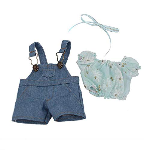 DUORUI Puppe Kleidung Kleid Outfit Jeans Overalls mit T-Shirt für American Girl Puppe 18 Zoll von DUORUI