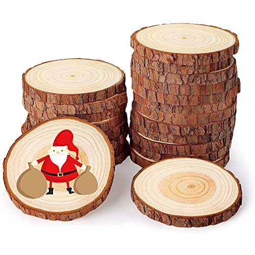 Winter Weihnachten Hängend 1 Packung 3-14 cm unlackierte Naturholzscheiben Handwerk Holz Kit Kreise Handwerk Weihnachten DIY Handwerk für Hochzeit Dekoration DIY Handwerk Aufhängen von DUPLUSFUN