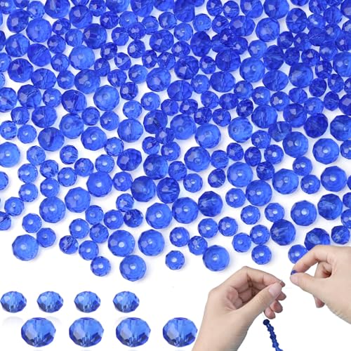 DUQGUHO Kristallblaue Perlen, Glasperlen für Schmuckherstellung, lose Perlen, Glasperlen für Armbänder, Basteln, Ohrringe, 6/8 mm, 500 Stück von DUQGUHO