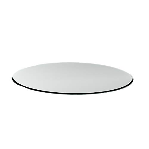 Funkenschutzplatte G22 elipthysch/oval ESG 6mm x 1500mm x 1200mm mit 18mm Facette Glasplatte Bodenplatte Kaminplatte Funkenschutz Ofenplatte Kaminglas von DURAFLAMM®