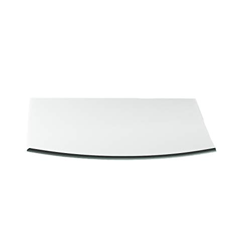 Funkenschutzplatte G27 Segmentbogen ESG 6mm x 1000mm x 1000mm mit 18mm Facette Glasplatte Bodenplatte Kaminplatte Funkenschutz Ofenplatte Kaminglas von DURAFLAMM®