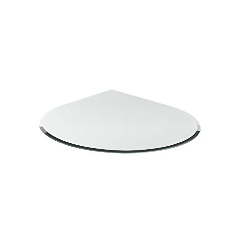 Funkenschutzplatte G4 tropfenförmig ESG 6mm x 1000mm x 1000mm mit 18mm Facette Glasplatte Bodenplatte Kaminplatte Funkenschutz Ofenplatte Kaminglas von DURAFLAMM®