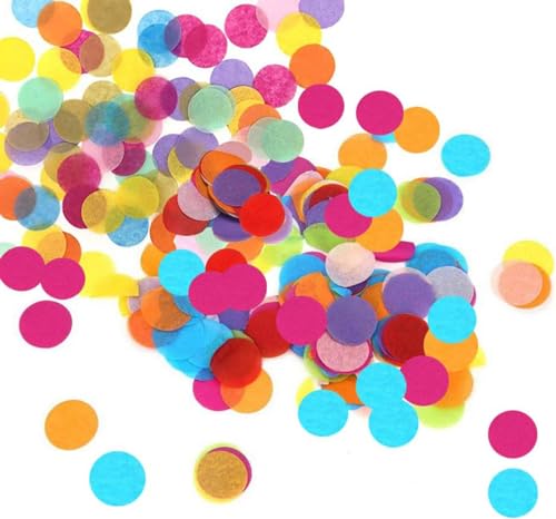 DUXUANT 2.5cm Konfetti Runde Tissue Mehrfarbiges Konfetti Kreis Papier Konfetti Hand Wurf Konfetti Tisch Konfetti Dots Buntes Konfetti für Ballon Hochzeit Geburtstag Urlaub Party Dekoration von DUXUANT