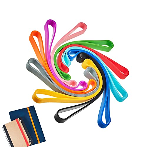 Silikon Gummibänder,10 Farben Planer Bunte Gummibänder Elastisches Rubber Band Gummiband für Bücher Aktenordner Schule Zuhause Bürobedarf stabil wiederverwendbar haltbar von DUjuanhong