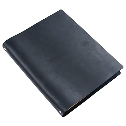 DUnLap Latex Bindemittel Notebook Die erste Schicht der Rindsleder-A4-Notebook-Leder-Binder-Skizzen-Leder-Retro-Notizblock-Tagebuchbuch for Schreiben Bindemittel (Size : Black) von DUnLap