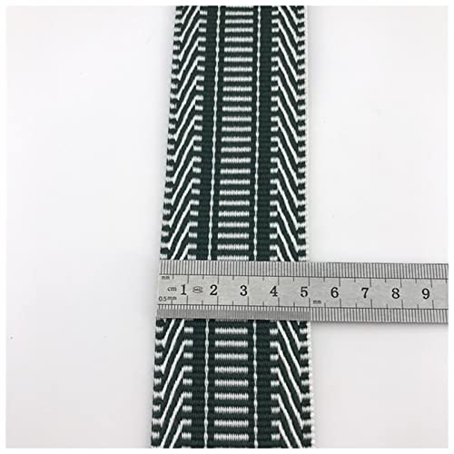 Gurtband Baumwolle 100% Polyester 5 cm 2mm dicke Jacquard-Webbahnen Bänder Bag-Riemenbandbänder for DIY. Kleidung BIAs Bindung Nähzubehör Leinwandrolle(Size:ArmyGreen) von DUnLap
