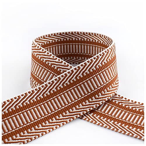 Gurtband Baumwolle 100% Polyester 5 cm 2mm dicke Jacquard-Webbahnen Bänder Bag-Riemenbandbänder for DIY. Kleidung BIAs Bindung Nähzubehör Leinwandrolle(Size:Camel) von DUnLap