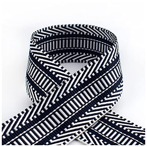 Gurtband Baumwolle 100% Polyester 5 cm 2mm dicke Jacquard-Webbahnen Bänder Bag-Riemenbandbänder for DIY. Kleidung BIAs Bindung Nähzubehör Leinwandrolle(Size:DarkBlue) von DUnLap