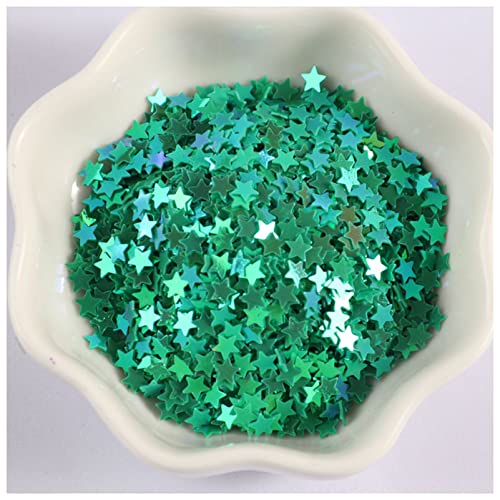 Konfetti 2.7-5.3mm Magic Color Pentagram Star Gloss Pailletten Bunte Konfetti Paillettes Nageldekoration DIY. Material Spangle Nailart. Oblique unique konfetti (Color : Green, Size : 3.7mm) von DUnLap