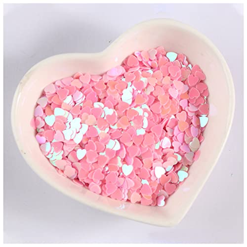 Konfetti 2.7-5.5mm Magic Color Heart Form Pailletten Bunte Konfetti Paillettes Nail Art Decor DIY. Material Spangle Nailart. Oblique unique konfetti (Color : Magic Pink, Size : Mix size) von DUnLap