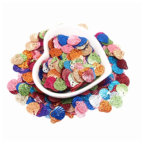 Konfetti Sternherz dotförmige bunte bunte lose Pailletten for Shaker Karten Nail art Scrapbook Dekoration Makeup Confetti 10g Oblique unique konfetti (Color : 13 shell, Size : 10gram) von DUnLap