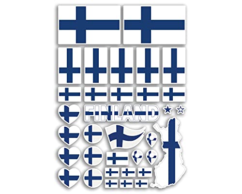 A4 Aufkleber Bogen Finnland Flaggen Vinyl Aufkleber – Finnische Land Europa Welt Nationalflagge Urlaub Reisen Urlaub Auto Ästhetik #80049 von DV DESIGN