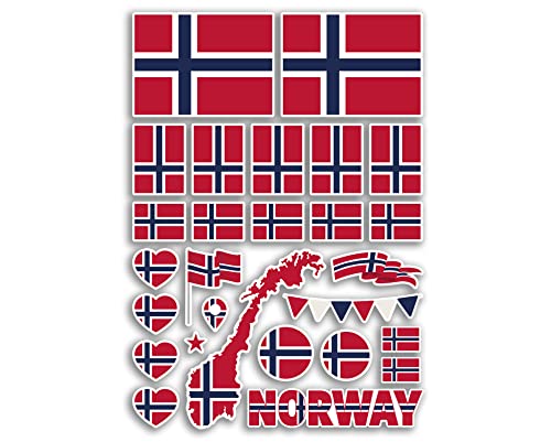 A4 Aufkleber Bogen Norwegen Flaggen Vinyl Aufkleber - Norwegische Land Europa Weltflagge Urlaub Reisen Urlaub Auto Ästhetik #80045 von DV DESIGN