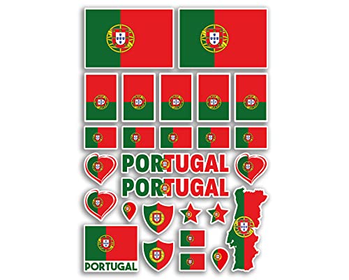 A4 Aufkleber Bogen Portugal Flaggen Vinyl Aufkleber – Portugiesische Land Europa Welt Nationalflagge Urlaub Reisen Urlaub Auto Ästhetik #80027 von DV DESIGN