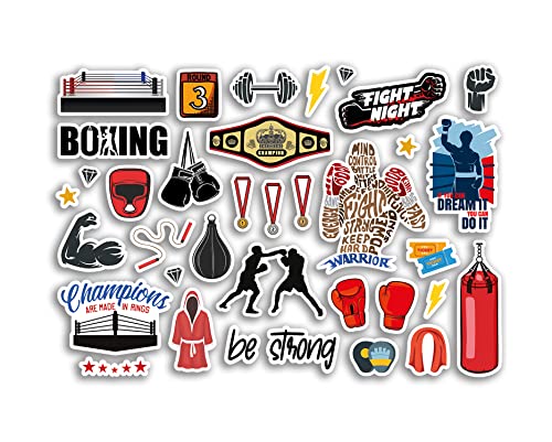 A5 Aufkleber Bogen Boxen Vinyl Aufkleber – Boxer Fight Sport Jungen Männer Mancave Papa Bruder Vatertag Hobbys Hobby Fan Love Aesthetic #80142 von DV DESIGN