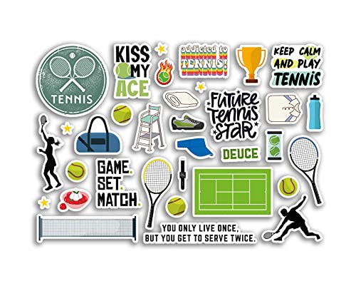 A5 Aufkleber Bogen Tennis Vinyl Aufkleber - Sport Lustige Wortspiele Jungen Männer Mancave Papa Bruder Vatertag Hobbys Hobby Fan Liebe Ästhetik #80139 von DV DESIGN