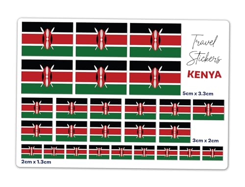 A5-Aufkleberbogen, Kenia-Flagge, Vinyl-Aufkleber, Kenianische Reise, Urlaub, Welt, Geographie, Schule, Etiketten, Scrapbooking, 5 cm, 3 cm, 2 cm, #81485 von DV DESIGN