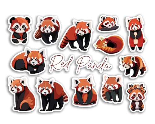 A5-Aufkleberbogen, roter kleiner Panda, Vinyl-Aufkleber – Wilde Kawaii-Tiere, wilde Scrapbooking, Reiseetikett, Freund, Mädchen, Jungen, ästhetisch, #81503 von DV DESIGN