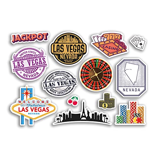 A5 Aufkleberbogen Las Vegas Vinyl Aufkleber – City Nevada Casino Amerika USA Urlaub Reise #78495 von DV DESIGN