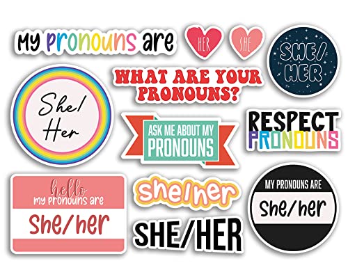 A5 Aufkleberbogen "She/Her Pronouns" Vinyl-Aufkleber – She Her Pride Gender Identify LGBTQ Respect Ask Me Label Friend Pro-Noun Scrapbook #79125 von DV DESIGN