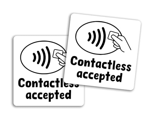 Vinyl-Aufkleber, Aufschrift "We Accept Contactless", 2 x 10 cm, für Kartenzahlungen, Ladenschild, Geld, kleines Unternehmen, Hotel, Taxi, Kredit-Etiketten, Aufkleber #81677 von DV DESIGN