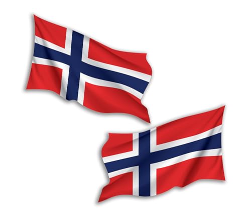 Vinyl-Aufkleber #81784, winkende Norwegen-Flagge, 10 cm, 2 Stück von DV DESIGN