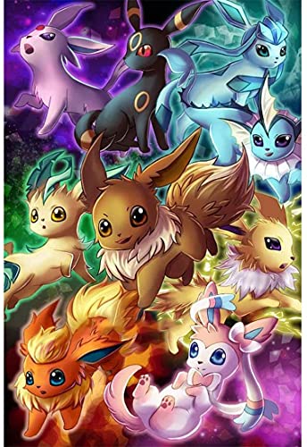 DVBQQWE 5D Eevee Diamond Art Kits for Aduts, Diamond Painting for Kids, Full Drill Cross Stitch Kits for Beginners, Wall Art 30,5 x 40,6 cm von DVBQQWE