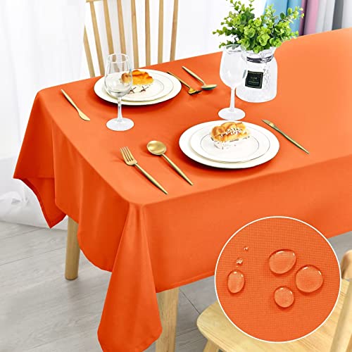 DWCN Orange Tischdecke Fleckschutz Abwaschbar Tischwäsche Wasserdicht Tischtuch für Esszimmer, Tischdecke Herbst，Garten, Party, Hochzeiten oder Haushalt,130x160cm von DWCN