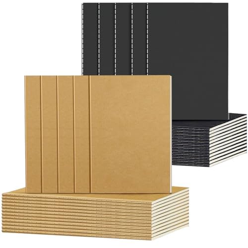 DWIYITTN 24-Pack-Taschennotizbuch, 9x13cm handliches Mini-Notizbuch gefüttert 36-Seiten-Mini-Notizbuch Bulk für Party-Taschen Kleines Projekt-Schreiben Notizbuch, das Skizze nimmt (braun/schwarz) von DWIYITTN