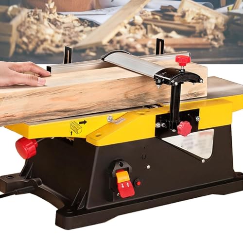 DWSSX 1800-W-Tischhobel, elektrischer multifunktionaler Desktop-Holzbearbeitungshobel, 6-Zoll-Holzhobel 12000 U/min/min, einstellbare Schnitttiefe von 0 bis 3 mm, for Holzschneiden von DWSSX