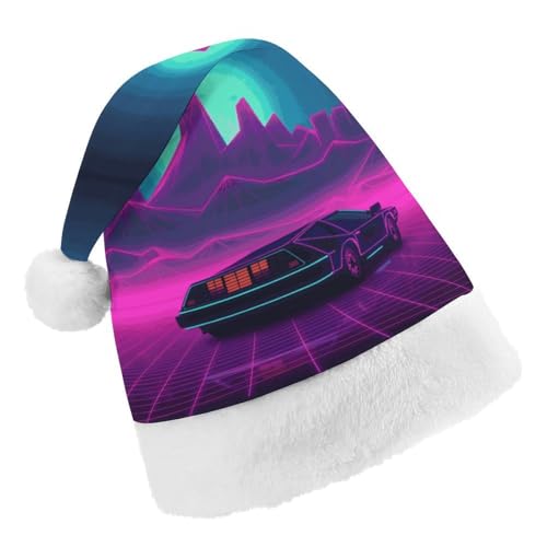 DWTJKMS Weihnachtsmannmütze, Weihnachtsfeier, Geschenk, Hüte, Weihnachten, Urlaub, Uni, Retrowave-Bilder, Weihnachtsmütze, Partyhut von DWTJKMS