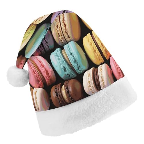 DWTJKMS Weihnachtsmannmütze, Weihnachtsgeschenk, Hüte, Weihnachten, Urlaub, Uni, Macaron-Keksgeschmack, Gebäck, Weihnachtsmütze, Partyhut von DWTJKMS