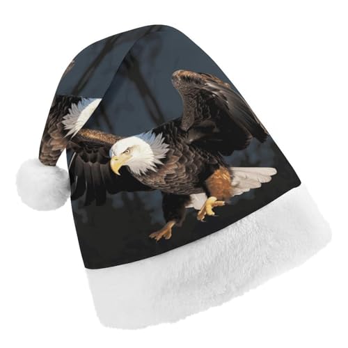 DWTJKMS Weihnachtsmütze, Weihnachtsmannmütze, Geschenk, Hüte, Weihnachten, Urlaub, Uni, 3D-Weißkopfseeadler, Weihnachtsmütze, Partyhut von DWTJKMS