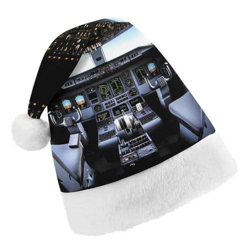 DWTJKMS Weihnachtsmütze, Weihnachtsmannmütze, Geschenk, Hüte, Weihnachten, Urlaub, Uni, Flugzeug, Cockpit, Weihnachtsmütze, Partyhut von DWTJKMS