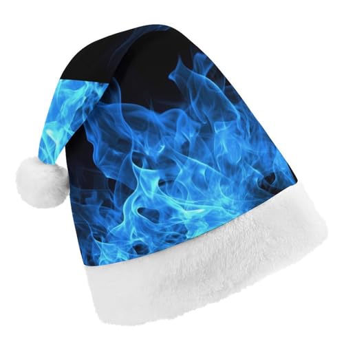 DWTJKMS Weihnachtsmütze, Weihnachtsmannmütze, Geschenk, Hüte, Weihnachten, Urlaub, Uni, blaue Flamme, Weihnachtsmütze, Partyhut von DWTJKMS