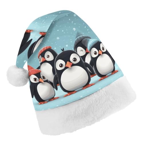 DWTJKMS Weihnachtsmütze, Weihnachtsmannmütze, Geschenk, Hüte, Weihnachten, Urlaub, Uni, niedliche Pinguine, Weihnachtsmütze, Partyhut von DWTJKMS