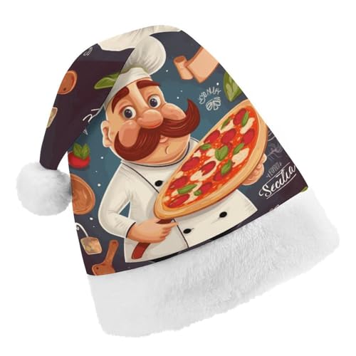 DWTJKMS Weihnachtsmütze, Weihnachtsmannmütze, Geschenk für Weihnachten, Urlaub, Uni, Koch, Pizza, Weihnachtsmütze, Partyhut von DWTJKMS