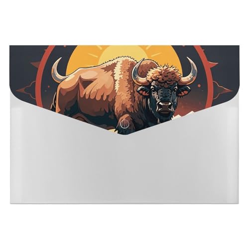 Wild American Bison Mountains Aktenordner, Organizer, langlebig, mit 6 Fächern, Ordner für Aktenschrank, Büro, Lebenslauf-Portfolio Wild American Bison Mountains Aktenordner, Organizer, langlebig, mit 6 Fächern, Ordner für Aktenschrank, Büro, Lebenslauf-Portfolio von DWTJKMS