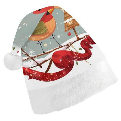 DWVSFJM Weihnachtsmütze mit Vogelmotiv, weich, für Erwachsene, waschbar, Uni, stilvolle Urlaubsmütze von DWVSFJM