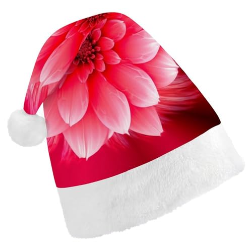 DWVSFJM Weihnachtsmütze mit rosafarbener Blume, weich, für Erwachsene, waschbar, Uni, stilvolle Urlaubsmütze von DWVSFJM