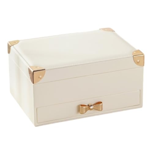 DWZXL Schmuckkästchen Einfache Leichte Luxus Dreischichtige Schmuckschatulle Aufbewahrungsbox Flip Schublade Schmuck Aufbewahrungsbox Home Schmuck Aufbewahrung Schmuckbox(White) von DWZXL