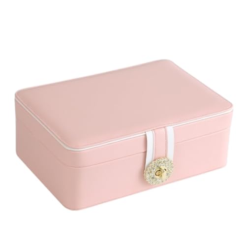 DWZXL Schmuckkästchen Einfache Leichte Luxus-Schmuckaufbewahrung, Ohrring-Schmuckschatulle, Ohrring-Ring-Halsketten-Schmuckschatulle, Schmuck-Aufbewahrungsbox Schmuckbox(Pink) von DWZXL