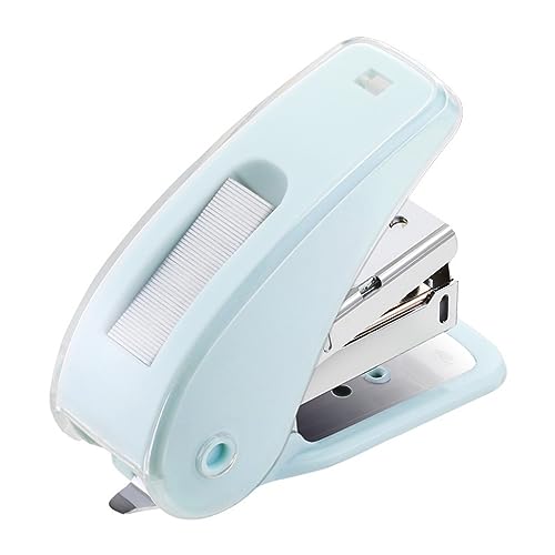 heftgerät klein Farbhefter, niedlicher Student mit Bürohefter, multifunktionaler Hefter for Büro und Zuhause, tragbar, Handheld klammermaschine(Blue) von DWZXL