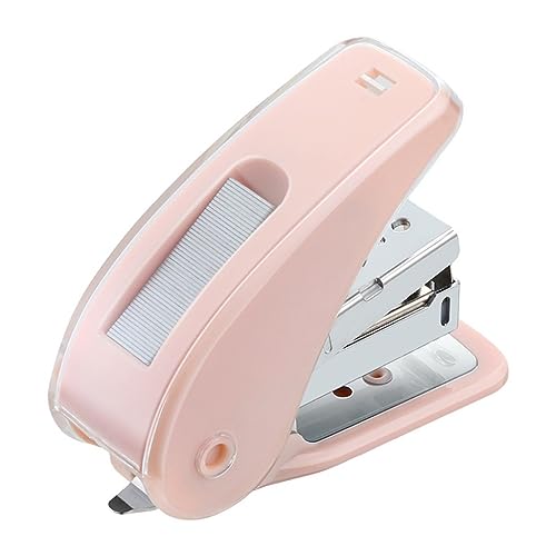 heftgerät klein Farbhefter, niedlicher Student mit Bürohefter, multifunktionaler Hefter for Büro und Zuhause, tragbar, Handheld klammermaschine(Pink) von DWZXL