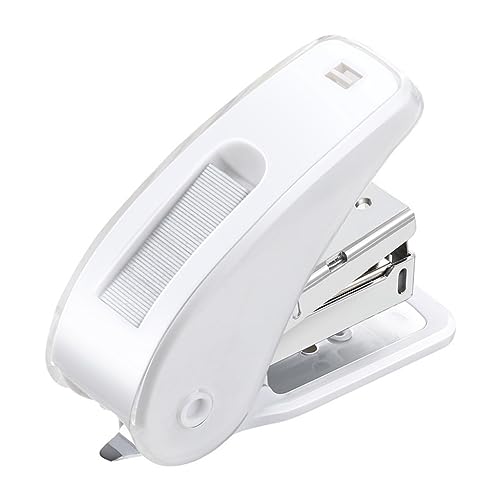 heftgerät klein Farbhefter, niedlicher Student mit Bürohefter, multifunktionaler Hefter for Büro und Zuhause, tragbar, Handheld klammermaschine(White) von DWZXL