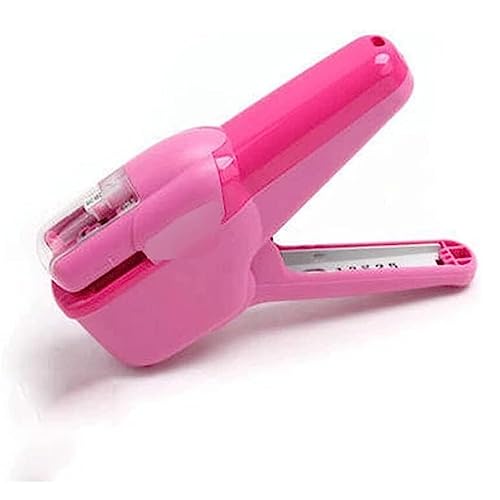 heftgerät klein Mini-Kreativ-Hefter, Nagellose Schreibtisch-Hefter For Homeschool, Desktop-Hefter, Schreibtisch-Briefpapier, Tragbar klammermaschine(Pink) von DWZXL